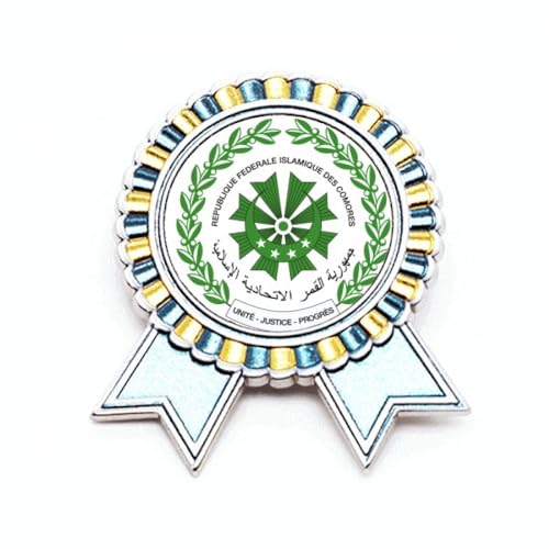 Broche emblème national des Comores métal taille M, le cadeau patriotique idéal