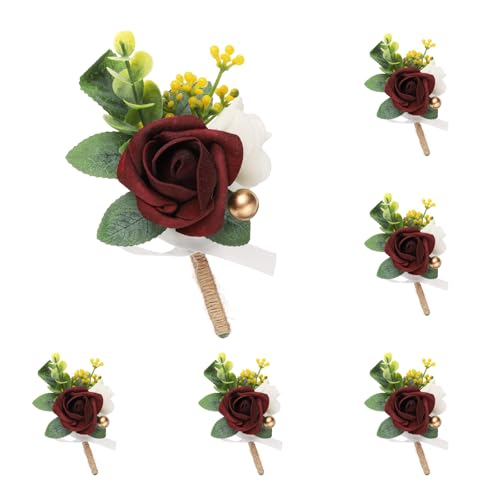 Boutonnières pour homme à épingles fleurs artificielles fête formelle