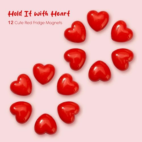 Image of Nostrae by Ekhasa Red Heart Cute Fridge Magnets Set of 10 | Fridge Magnet Refrigerator Stylish | Kitchen Fridge Decoration Items | Mini Gifts