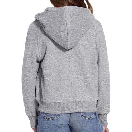 Girls' hooded zipper, comfortable and skin friendly fabric, casual short and versatile top2
