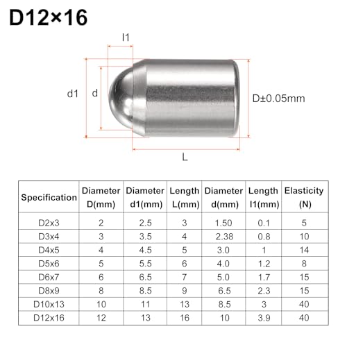 Émbolos de resorte de punta de bola 12x16mm, cuentas de posicionamiento y pestillo de puerta 2