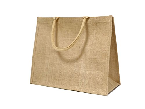Wholesale Jute Hessian Large Shopping Bags, No. of Bags: 5, Size: Large Shopper (L1) 35x41x17cm