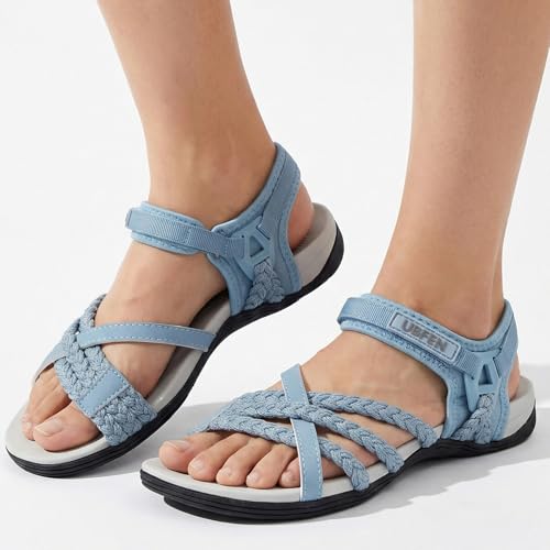 Image of UBFEN Womens Hiking Sandals Outdoors Water Sport Arch Support | Comfortable Adjustable Ankle Strap, Lightweight Suitable for Beach, Travel, Golf and Daily Wear