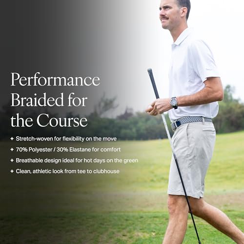 Nexbelt Men's Braided Ratchet Golf Belt – Adjustable, Stretch Fit – For Casual Wear & Golfing (Fits up to 50")3