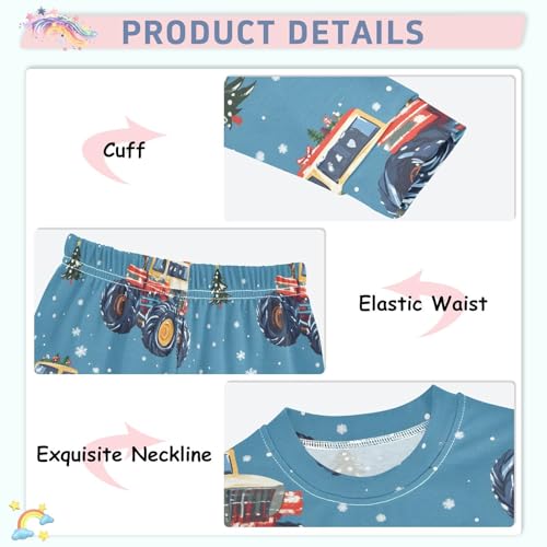 Pjs Sets Christmas Monster Truck Pajama Sets,Long Sleeve Sleepwear Sets 12M 202b83294