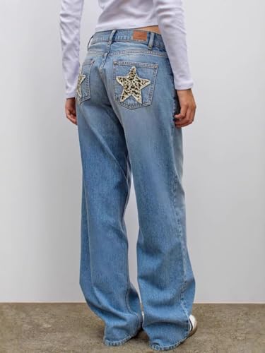 Cheetah Print Wide Leg Jeans Y2k Pants for Women Baggy Jeans Trendy 2025 Emo Grunge Streetwear3