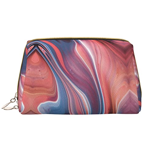 Trousse de maquillage en cuir premium avec détails marbrés roses