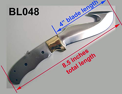 Whole Earth Supply (Set of 2) Guthook Blade Knife Making Blank Blades Blanks Gutting Hunting Custom Knives