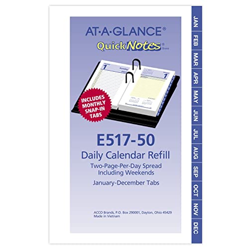 At-A-Glance 2023 Daily Desk Calendar Refill, 3-1/2" X 6", Loose Leaf, Quicknotes (E51750) #TOP2