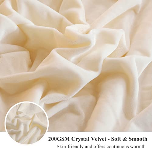 Xege Luxury Faux Fur Throw Blanket, Beige Soft 50X60 Fluffy Blanket Throw, Ivory Shaggy Plush Decorative Couch Blanket, Cute Furry Throw Fuzzy Office Lap Blanket For Bedroom Living Room Beige #TOP5