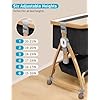 bonbay Baby Bassinet, Bedside Bassinet for Baby, 4 in 1 Portable Bassinet Bedside Sleeper with Wheels Mosquito Net & Storage Basket, 6 Height Adjustable Rocking Bassinet for Newborn Baby