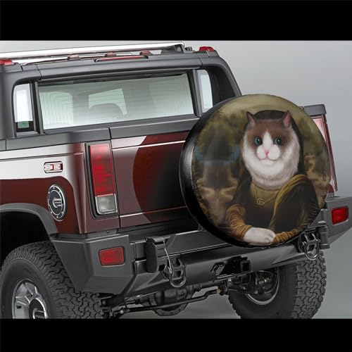 Image of Funny Cat Spare Tire Cover Wheel Protector Weatherproof Wheel Cover Universal Decorative Accessories for Camper RV SUV Travel Trailer 17 inch