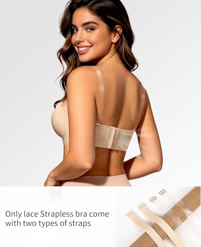 Image of Plusexy Women's Push Up Strapless Bra Padded Wire Convertible Multiway Bras | Halter Non Slip