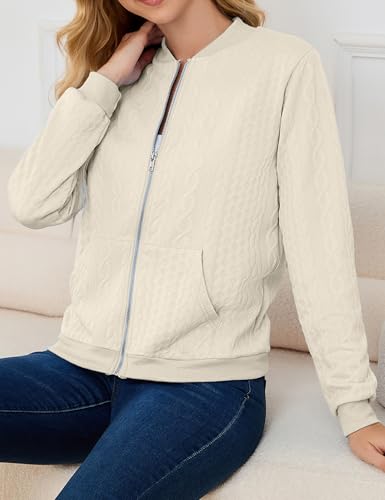 Image of Womens Full Zip Up Cardigan Sweater Casual Solid Long Sleeve Sweatshirt Coat with Pocket