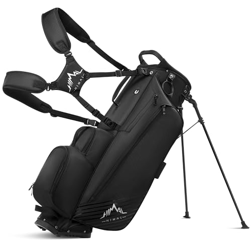 uniHimal 8-Way Lightweight Walking Golf Stand Bag for Men Women Dark Black