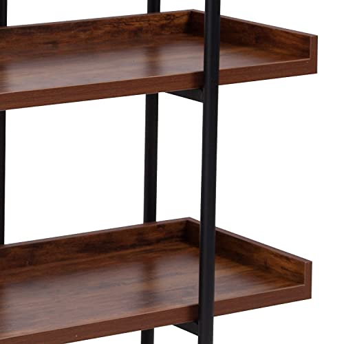 Flash Furniture Mayfair 3 Shelf 35"H Storage Display Unit Bookcase With Black Metal Frame In Rustic Wood Grain Finish #TOP7