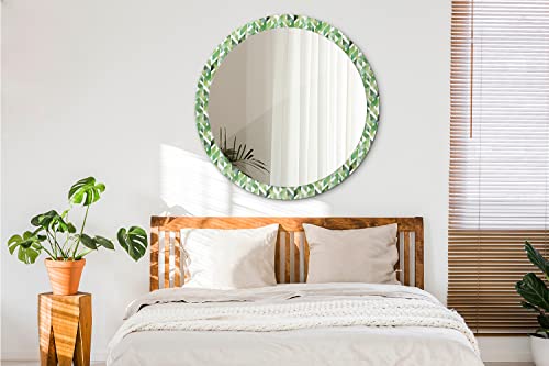 Miroir rond cadre imprimé chevrons fi100 pour illuminer la maison