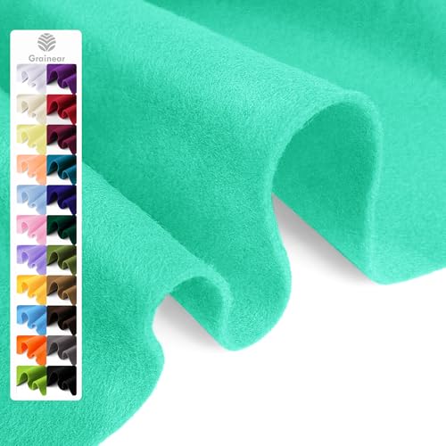 Image of Aqua Green Soft Felt Sheet, 36 inch x 36 inch, 1.6mm Thick Acrylic Felt Fabric