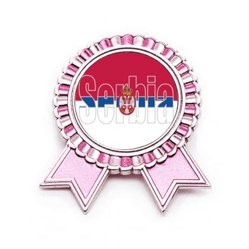 Broche rose Serbie en métal de qualité supérieure style médaille Art Déco M