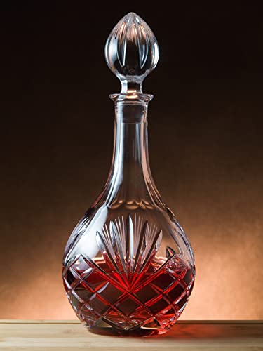 Barski - Hand Cut - Mouth Blown - Crystal - Wine Decanter - 32 Oz. - Made In Europe #TOP1