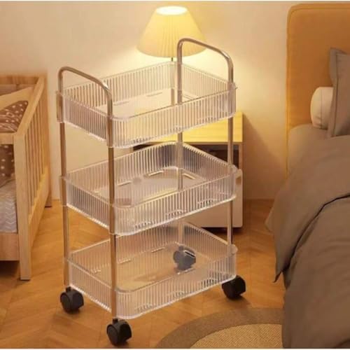 Carrinho Auxiliar Organizador Prático Portátil C/Rodinha 3 Pratel...