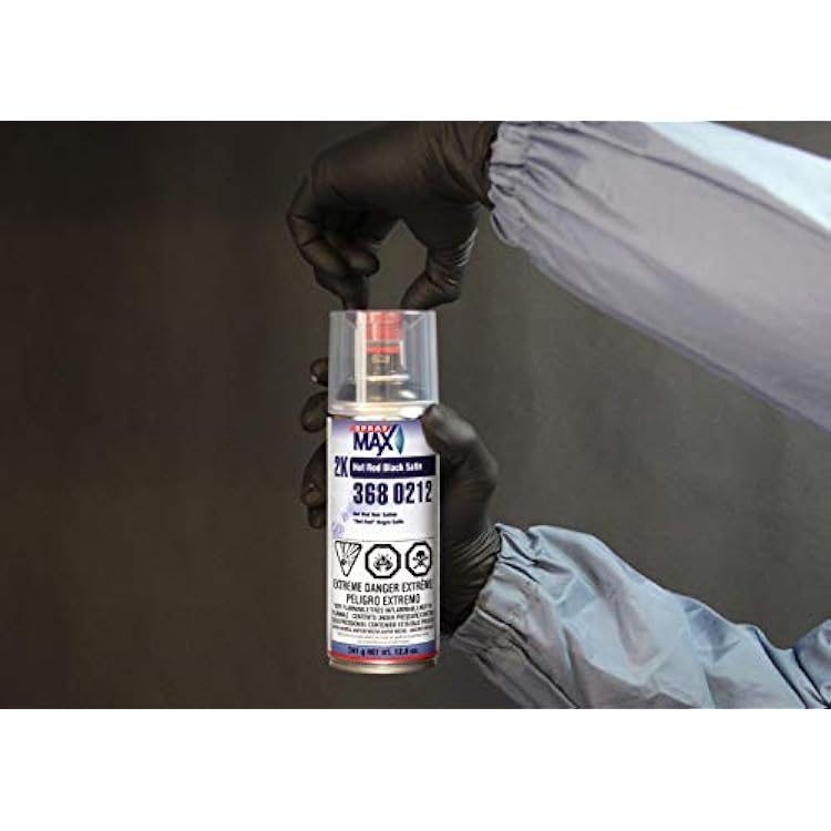 Spray max 2K Hot Rod Satin Black Spray Paint,Automotive Topcoat With Long Lasting and Durable Finish, High Chemical and Weather Resistance,2 Pack