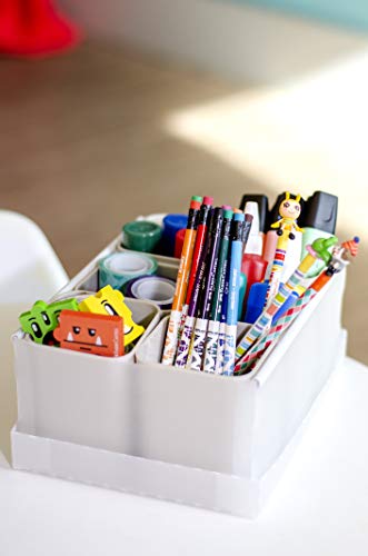 Caixa Organizadora de Objetos com 6 Porta Objetos, Protea 2193.B.0004, Azul Claro