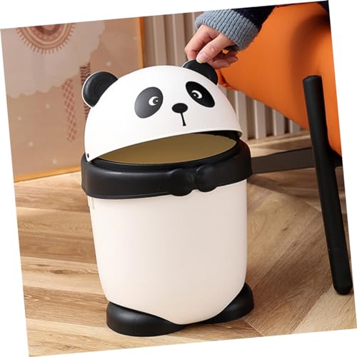 Papelera pequeña rectangular con tapa para baño miniatura 7