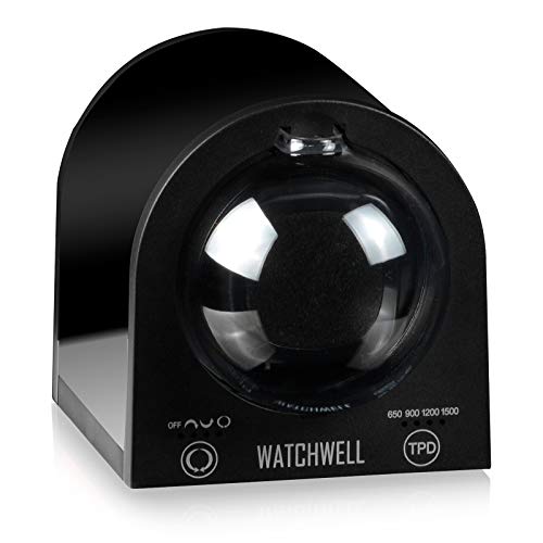 Watchwell® Senator - Expositor giratorio para 1 reloj automático, color negro