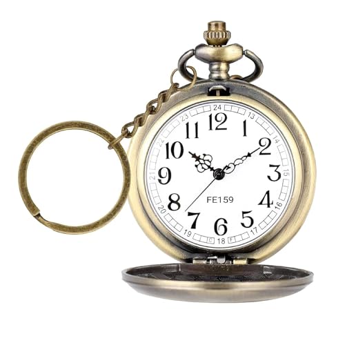 Image of Pocket Watch Metal Keychain Retro Vintage for Gifting With Key Ring Anti-Rust