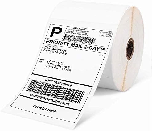Thermal Shipping Label Sticker Roll 4" x 6" White (Pack of 500) Labels for Address Mailing Postage Easy-Peel Labels Blank Shipping Labels