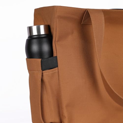 Image of TSANTA U Shaped Canvas Tote Bag, 35.56x33.02 cm with 10.8 cm Gusset, Cotton, Zipper Closure, Laptop Compartment