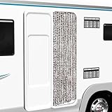 Nqyjm Insektenschutz-Vorhang Braun und Weiß 56x185 cm Chenille für Balkon Terrassentür