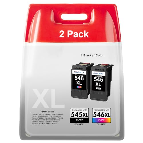 CATJOY 545XL 546XL Ink Cartridges Replacement for Canon 545 546 Ink Cartridges for PIXMA TS3151 TS3150 TS3350 TS3351 TS3352 TS3450 TS3451 TS3452 TS3355 (Black Colour 2 Pack)