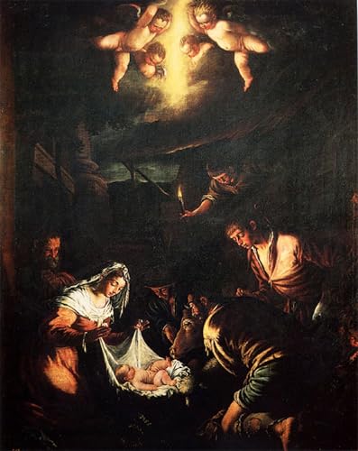 Affiche l'Adoration des bergers Jacopo Bassano toile graffiti 60x90cm