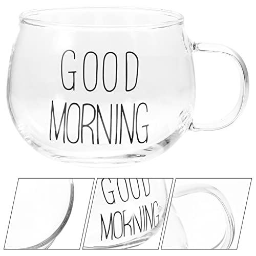 Healvian Heat-Resistant Glass Milk Cup for Breakfast Microwave Safe for Cereal Bowls and Morning Glass Mug - Image 2