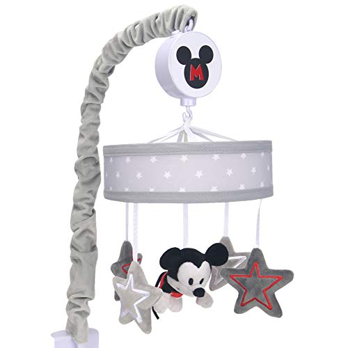 Image of Lambs & Ivy Disney Baby Magical Mickey Mouse Musical Baby Crib Mobile - Gray
