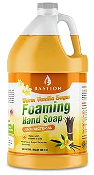 Bastion Foaming Hand Soap - Foam Hand Wash Refill for Bath And Body Works, Dial, Method, Michel, JR Watkins, Dove - Warm Vanilla Sugar w/Essential Oils in One Gallon 128 oz Bulk Bottle