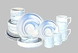 HomeVss, Fine China Artisan - Vajilla de 20 piezas, color azul