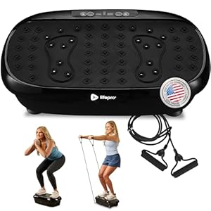 Lifepro Compacte trillingsplaat oefenmachine, mini-full-body vibratieplatform oefenmachine voor lymfedrainage met acupressuurknooppunten, verbranden calorieën, helpt rug- en gewrichtspijn te