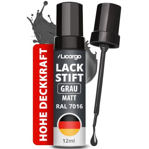 LICARGO Lackstift Anthrazit Grau Matt RAL 7016 – Präziser Pinsel für kleine Kratzer...