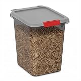 Mighty Tuff 20 lb Pellet Storage Container, Airtight Storage Bin with Locking Latch, Durable Plastic Container with Lid for Dry Pellet Storage, Kitchen Pantry Organization