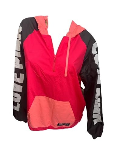 Victoria's Secret Pink Anorak Windbreaker Half Zip Jacket Hoodie Size XS/Small Multicolor New