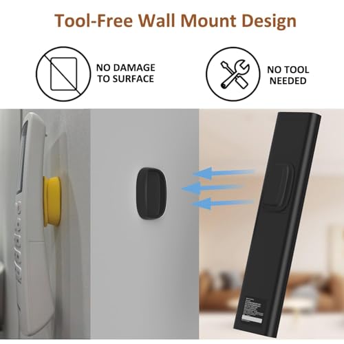 Image of ZORBES 5Pcs Magnetic Wall Mounts for Remotes, Self-Adhesive Magnetic Wall Holders, Non-Slip Snap-on Remote Wall Mounts for AC, TV, Ceiling Light or Fan