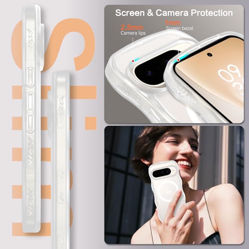 Coque Pixel 10 compatible MagSafe fine et mate blanche