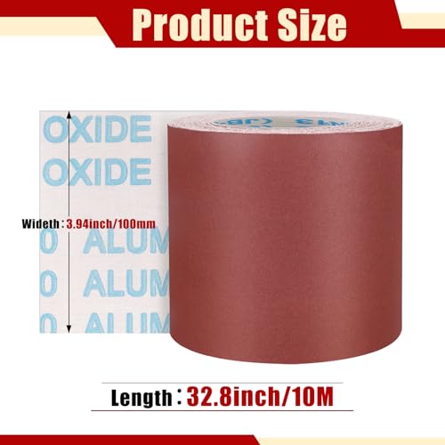 400 Grit Sandpaper Roll, 4 Inch x 32.8 Feet (10 metres x 100 mm) Cutting Length Aluminum Oxide Emery Cloth Sand Paper Roll, Wet Dry Sandpaper for Drum Sanders, Metal Wood Furniture Car Sanding by SIJDIEE - Image 2