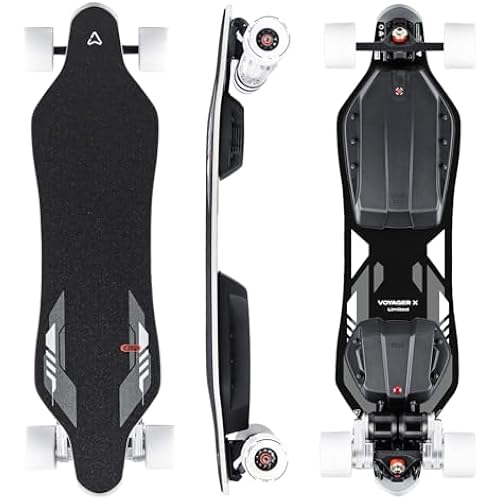 MEEPO Electric Longboard Skateboard with Remote for Adults, 34 MPH Top Speed, 30 Miles Long Range with 2800W*2 Gear Drive Motor, Bamboo & Fiberglass Deck, 330 LBS Max Load, Voyager X