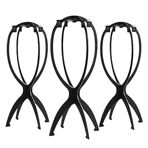 Dreamlover Wig Stand, Wig Head Stand for Multiple Wigs, Black, 3 Pack