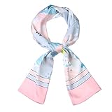 sourcing map Bufanda de rayas de lunares para mujer, pañuelo para el cuello, pañuelo para el cuello, banda para el pelo, rosa, 146 x 13cm / 57.48 x 5.12 inches(L*W)