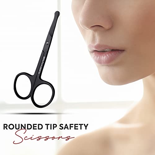 Beauty & Crafts 3 In 1 Eyebrow Scissors ,Nose Scissors And Eyebrow Comb Brush - German Steel Eyebrow Grooming Kit For Men & Women (Black) #TOP2